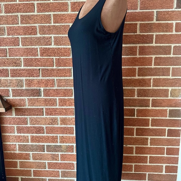 Eileen Fisher Petite Black Sleeveless Long Tank Dress, Size PS/PP - Picture 4 of 7